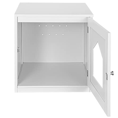 Epetlover Cat Litter Box Enclosure Decorative Cat House & Side Table Indoor Hidden Pet Box Wooden Kitty Washroom With Vent Holes, White #TOP7
