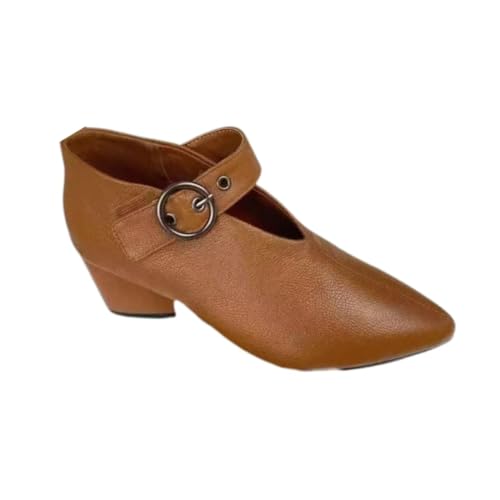 Solid Color Fashion Shoes for Women,Comfortable Block Heel Shoes,Versatile Pointed Toe Soft Sole Shoes