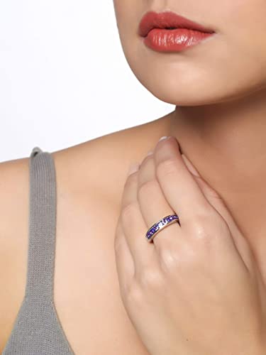 YoTreasure 3MM Tanzanite .925 Sterling Silver Journey Stackable Ring Eternity Band2