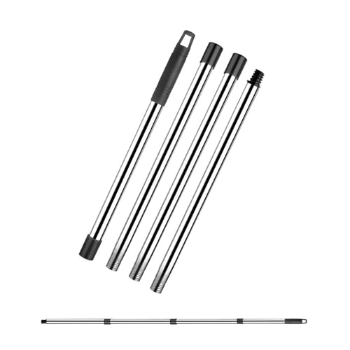 SRJQXH Pertiga Telescopica 1 Juego Acero Inoxidable Palo Telescopico Limpieza, Longitud de Empalme 147 cm, Empalmado Palo Extensible, Soporte de Metal Telescópico para Hogares, Hoteles Escuelas
