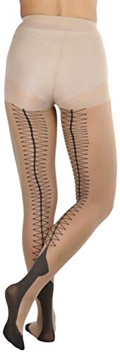 Image of ToBeInStyle Women's Classic Cuban Heel Contrast Backseam Sheers Pantyhose