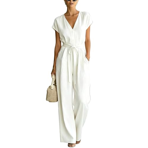 Combinaison col en V anti-chaleur pour femme adepte du style fluide