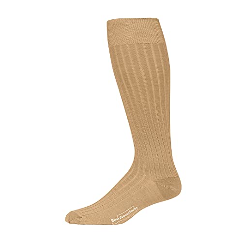Merino Wool Dress Socks for Men – Over-the-Calf, Ribbed Wool Dress Socks for Size 8-12 – Breathable, Reinforced Heel and Toe