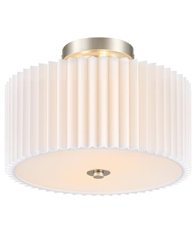 Image of VONLUCE Semi-Flush Mount Ceiling Light 12.2 inch, 2-Light Drum Light Fixture