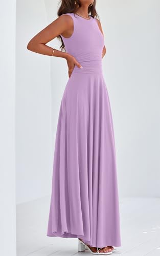 Image of PRETTYGARDEN Womens Summer Dresses 2026 Casual Sleeveless Crewneck Aline Maxi Dress Stretch Tank Flowy Long Dresses