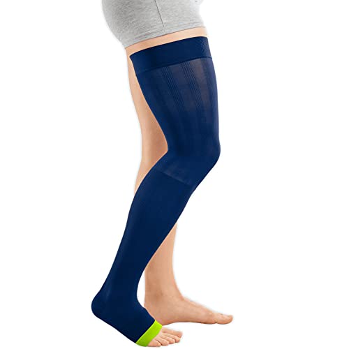 medi Rehab® one Kompressionsschenkelstrümpfe AG offen zur Ödemtherapie III lime/blue