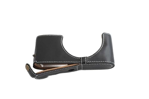 Demi-étui en cuir véritable fait main pour Leica X-E et X2 X1 luxe noir