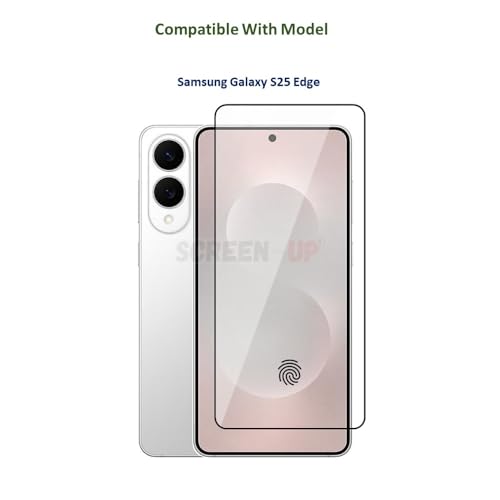 Image of ScreenUp Samsung Galaxy S25 Edge Tempered Glass Screen Protector - Ultra Clear, 9H Scratch Resistant, Full Coverage, Easy Install