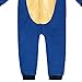 Sonic The Hedgehog Kids Onesie Pajamas - Boys Long Sleeve Zip Up Hooded Blanket Sleep - One Piece Costume - Official License Blue