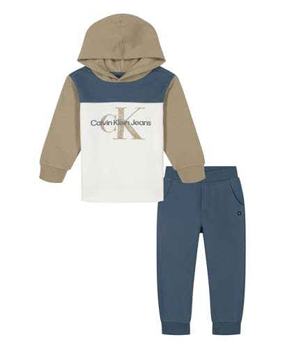 Image of Calvin Klein Baby Boys' 2-piece Fleece Set, Sweatshirt and Jogger Sweatpant