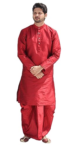 Image of Om Shubh Mangalam Men's Silk Ethnic Wear Dhoti Kurta Set For Wedding