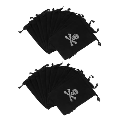 HEALEEP 30Pcs Halloween Pirate Treasure Coin Pouch Golden Coins Bag for Trick Treating for Pirate Themed Parties and Halloween Decorations