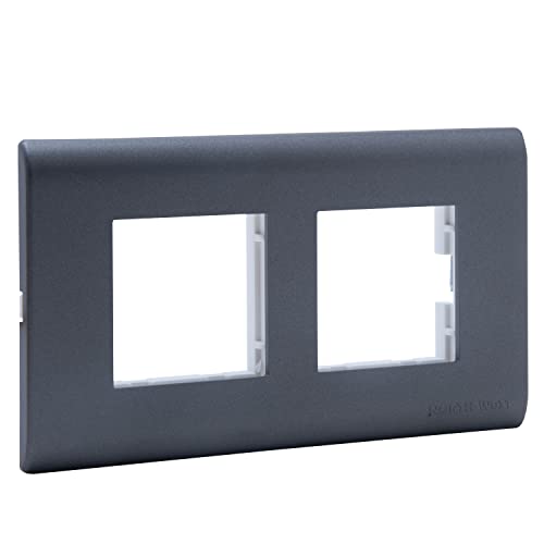Image of Wipro Northwest Nowa 4 Module cover plate, Sliver Grey (pack of 1)