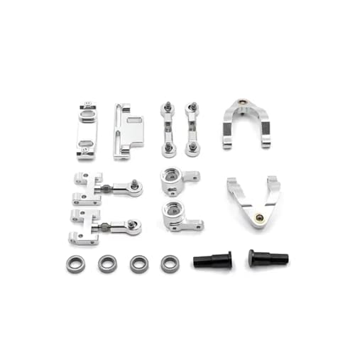 Rc Special Connecting Rod for Wpl D12 1/10 Upper and Lower for Swing Arm Steering Cup Hexagonal Adapter Connecting Rod Set Accessories Upgrade Parts Rc Model Crawler Car(Silver)