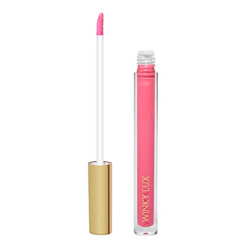 Winky Lux Glazed Lip Gloss, High-Pigment for Lasting Tint and Shine, Daily Makeup Item with Natural Jojoba and Coconut Oil for All-Day Moisture, 0.07 Oz, Candy