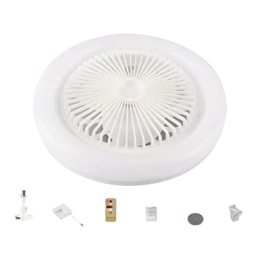 Renchey Ventilador de techo con luz, Ventilador Silencioso con Mandos a Distancia 30W, Ventilador con Luz Lámpara LED, Pequeno 3 Aspas Luz Ventilador Techo LED, 26cm Ventilador de Techo