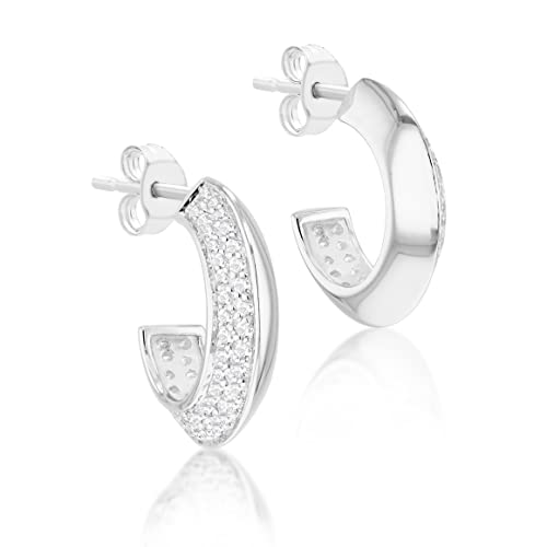 Boucles d'oreilles argent sterling zircones blanches hypoallergéniques peaux sensibles