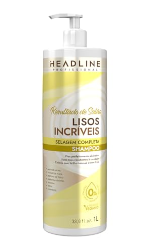 Shampoo Lisos Incríveis - Sela e Alinha os Fios - HEADLINE Resultado de Salão - 1L