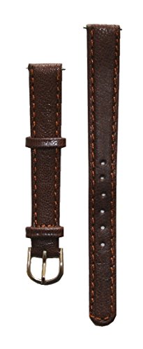 Preisvergleich Produktbild Uhrenarmband Damen Leder 12 mm mit 2 Federstegen Braun (0006)