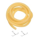 PATIKIL Plastic Tubing, 4mmx8mmx2m Vinyl Tubing Tube with Hose Clamps, Soft Hose Line Pipe for Multipurpose Industrial Vinyl Aquarium, Yellow