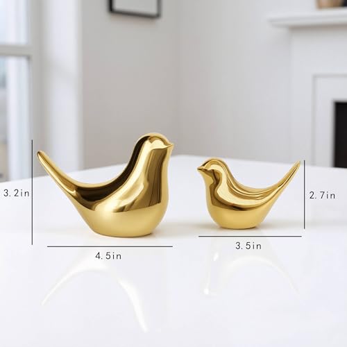 Figuras pequeñas de pájaros dorados para decoración moderna miniatura 3