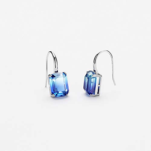 Blue Tourmaline Dangle Drop Earrings Gradient Color Baguette Cut Cz Earrings For Women Girls #TOP4