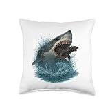 Shark Attack Great White Shark vs Seal Predator Ocean Throw Pillow