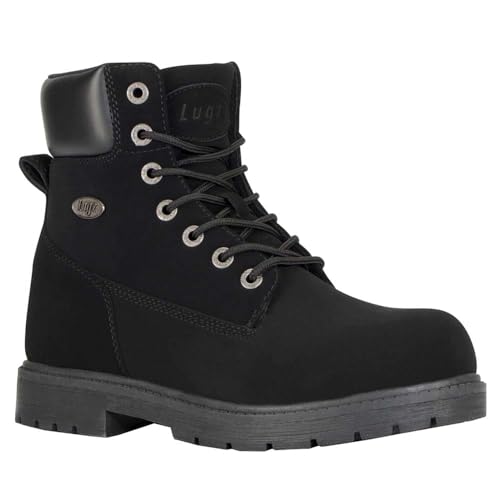 Lugz Mens Brace Hi Fleece Round Toe Lace Up Casual Boots Ankle - Black - Size 10 D2