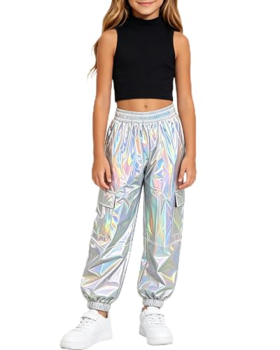 Image of SANGTREE Girls' 2 Piece Outfits T-Shirt and Drawstring Cargo Jogger Pants Clothing Set, 4-14 Years