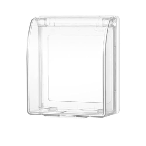 XoeLLe Außensteckdosen Wandschalter, 2 Stück Schalter Abdeckungen Stecker Box Steckdose Regenschutz Selbstklebende Außensteckdosen 86 Typ Steckdosenabdeckung Abdeckung Spritzschutz 12x10,5x4,2cm,Weiß