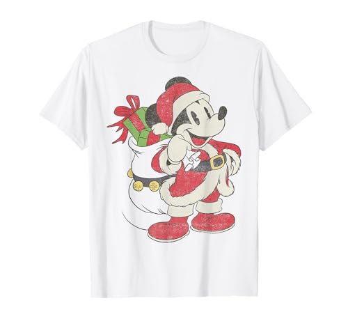 Mickey t-shirt imprimé Santa Claus de Noël avec motif Disney haute définition