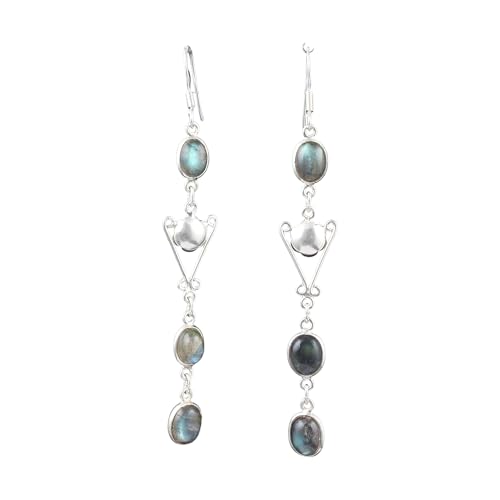 Labradorite boucles d'oreilles argent 925 cadeau idéal femme