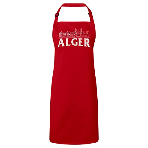 Tablier cuisine premium rouge Alger linge de maison cadeau tourisme