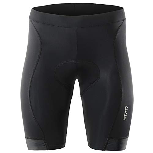 MITINGER Pantalones Cortos de Ciclismo Verano Pantalones Cortos de Ciclista Hombres Respirables del Gel con Relleno de Bicicletas MTB Mountain Road Pantalones Cortos Pantalones de Ciclista(Black,XXL)