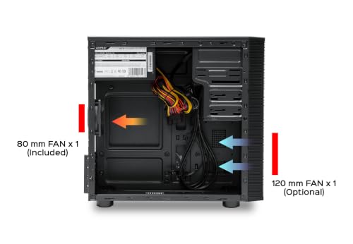 Gabinete UNYKAch Aero C15 Micro ATX con USB-C frontal, ventilador 80mm incluido, compatible con mATX/ITX y GPU de hasta 300mm, 2 SSD + 2 HDD, bahía externa 5.25" para DVD o lector de tarjetas miniatura 6