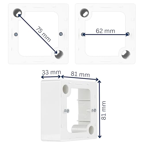 REV Quadro Aufputz Gehäuse als Adapter für Unterputzschalter und Steckdosen, Weiss, Aufputzgehäuse