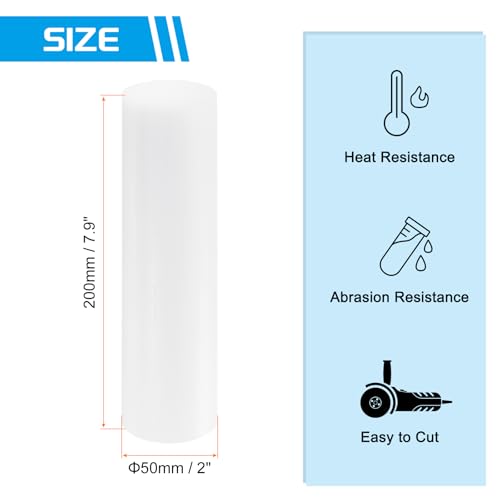 Image of MECCANIXITY ABS Plastic Rod Round Solid Bar 50 mm x 200mm White for DIY Model Material, Architectural Model Making, DIY Sand Table, Pack of 1