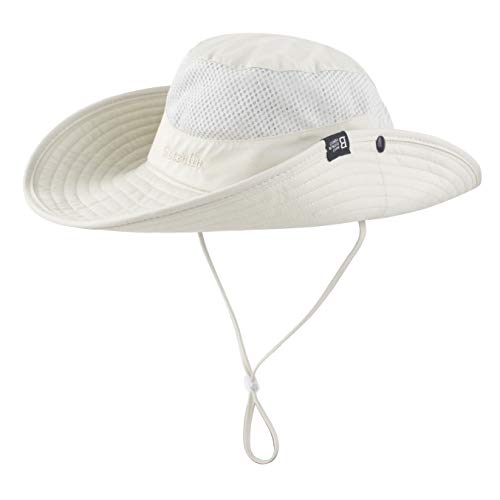 Womens Summer Sun Hat Wide Brim Outdoor Uv Upf50 Protection Hats Foldable Packable Ponytail Bucket Cap For Safari Beach Fishing Gardening Beige #TOP3