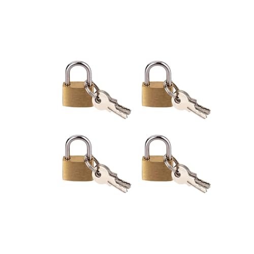 Image of Automatic Mini Locks with Keys for Luggage, Backpacks, Bulk Tiny Padlocks for Jewelry Box, Gym Bags, Diaries (25mm) (4)