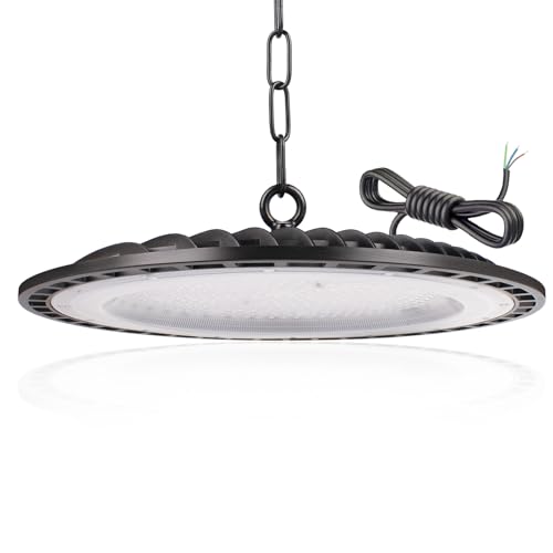 JINABLOSSY 300W UFO LED Lámpara de Alta Bahía, 6500K BlancaFría LED UFO High Bay Lumière,30000LM IP65 Impermeable Campana Industrial lampara techo para Fábricas, Aeropuerto, Patio, Garaje,Taller