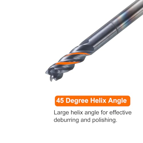 Image of HARFINGTON 5pcs Carbide Square Nose End Mill Bit 5 /64 inch Cut Dia 4 Flutes TiAlN Coated Milling Cutter for Hardened Steel Metal (5 /64 inch Shank 3 /16 inch Cut Length 1-1 /2 inch Long 45 Degree HRC53-55)