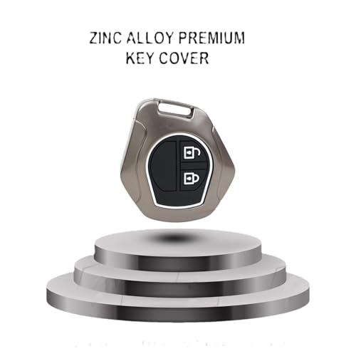 Image of EGNIUS Premium Metal & Silicone Key Cover Compitable for Suzuki Swift | Ertiga | Wagonr | Celerio | Swift Dzire | Alto | Fronx | Breza | S Presso | Ignis 2 Button Key cover