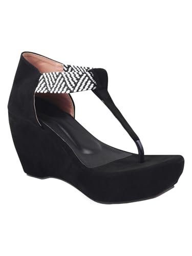 Image of SilverArrow womens Pacifico Fashion Sandals|Wedges Heel Sandals With Pull On Strap|Fusion Wear