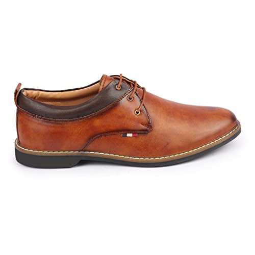 FAUSTO Men's Formal Lace Up Oxford Shoes with TPR Welted Sole