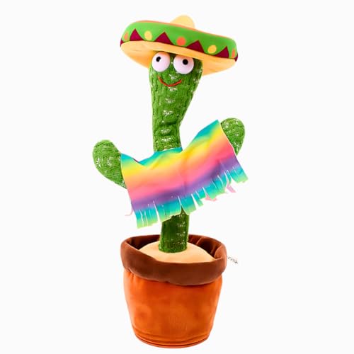 Cacto Dançante e Falante que Toca Musica Brinquedo Infantil Interativo Repete a Fala Voz Com Roupa p