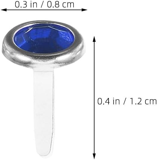 jojofuny 200pcs Round Brads for DIY Crafts: Decorative Two-Legged Metal Fasteners with Rhinestones for Scrapbooking Card Making and Art Projects