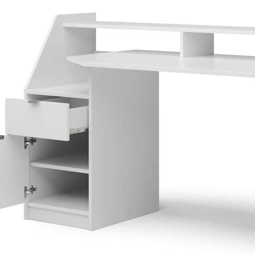 Vicco Computertisch Joel, Computertisch, Weiß, 180 x 66 cm