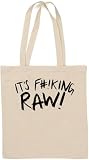 It's Raw Funny Chef Meme - Borsa tote in cotone naturale, colore: Bianco