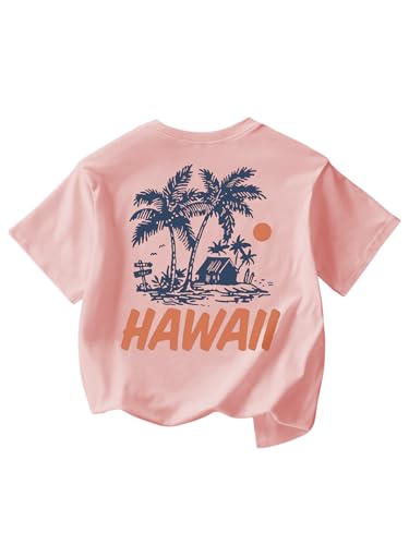 Image of SOLY HUX Girl's Graphic Tees Short Sleeve Hawaiian T Shirt Summer Casual Vacation Tops