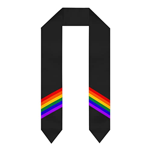 Kicoyuaz Écharpe arc-en-ciel pour remise de diplôme LGBT Pride Félicitations d'honneur Cadeau, LGBT Pride Stole-2, taille unique